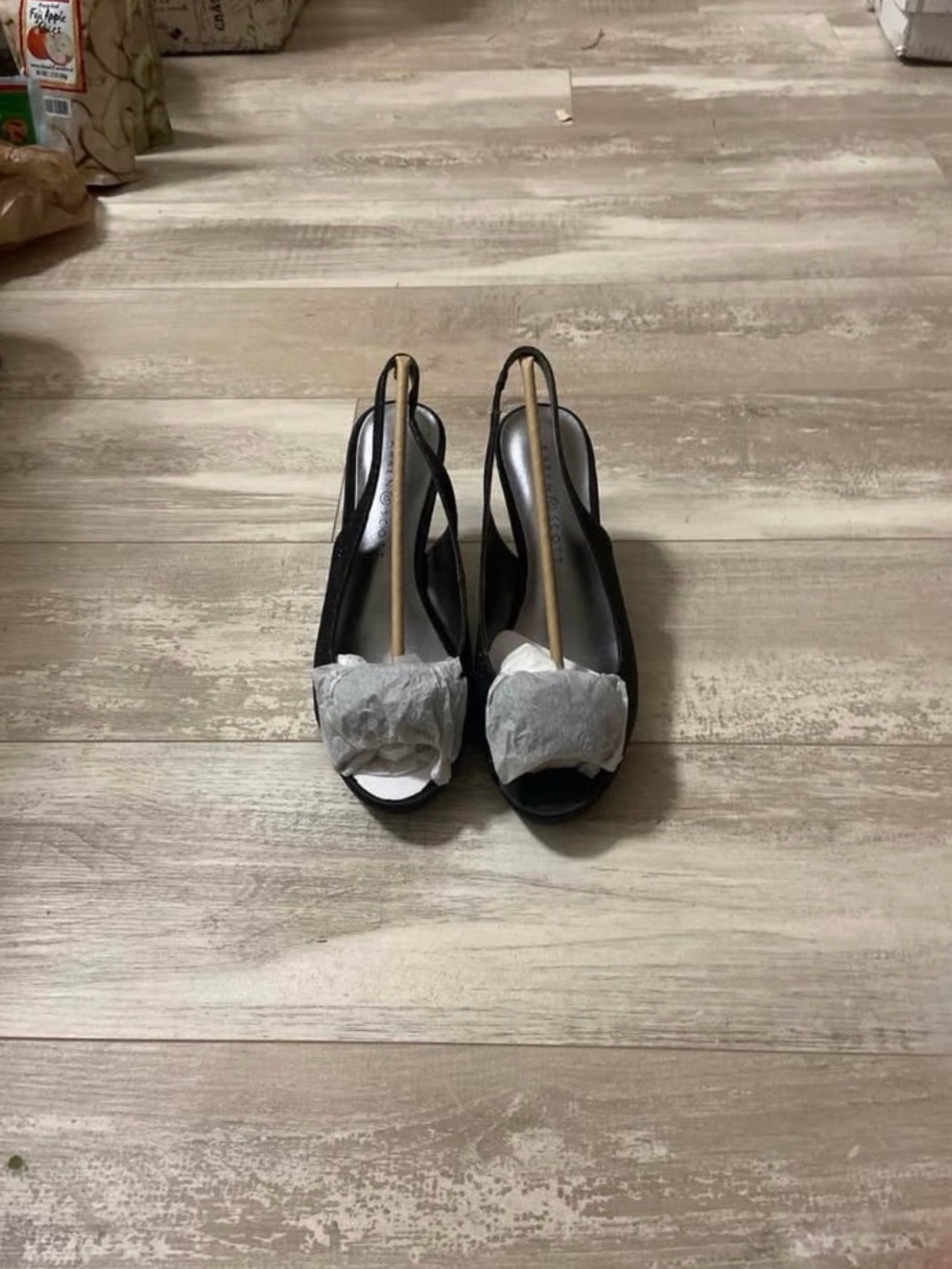 Karen Scott Black Slingback Peep-Toe Heels